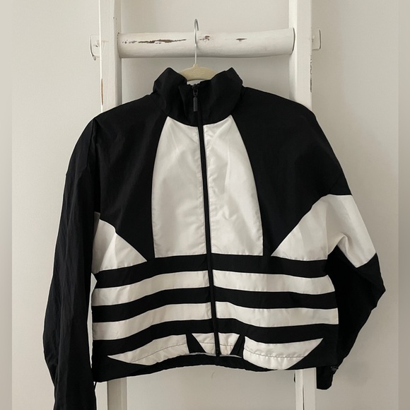 adidas Jackets & Blazers - Adidas Black and White Track Zip-Up Jacket